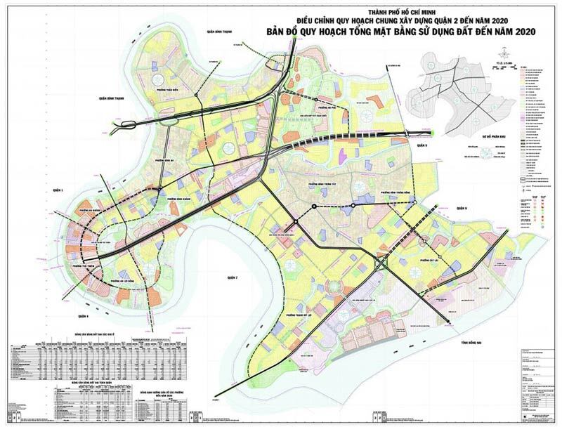 Bản đồ Quy hoạch sử dụng đất Quận 2 đến năm 2020