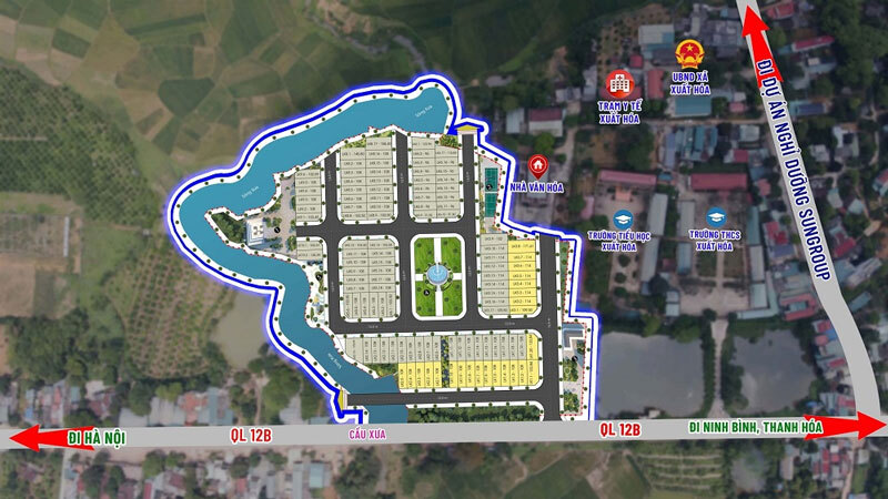 Mặt bằng tổng thể dự án Xuất Hóa Hòa Bình