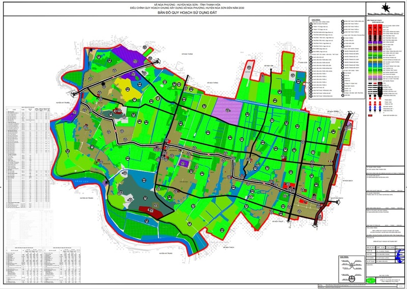 Bản đồ quy hoạch sử dụng đất xã Nga Phượng huyện Nga Sơn đến năm 2030
