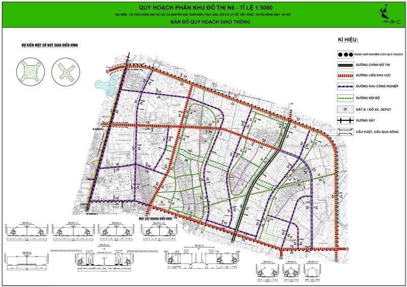 Bản đồ quy hoạch giao thông phân khu đô thị N6