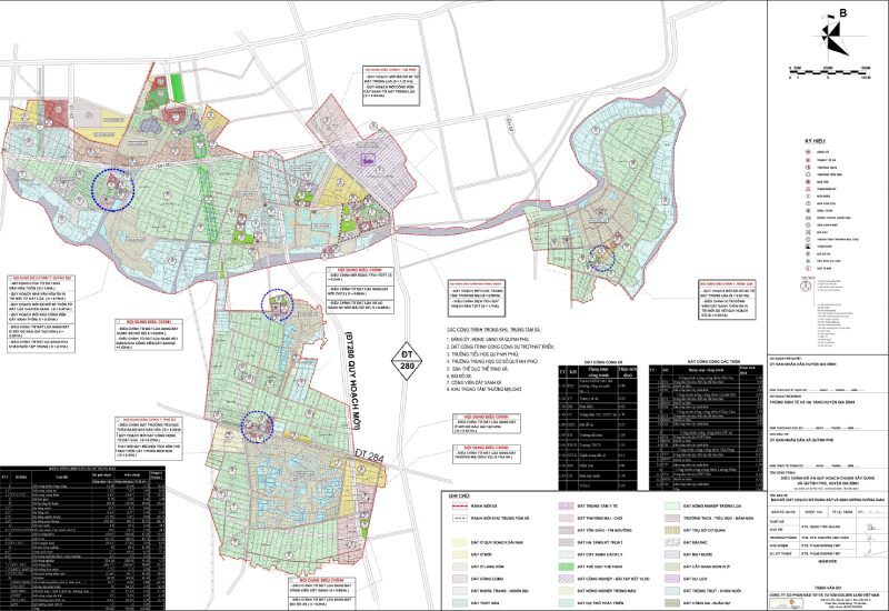 Bản vẽ quy hoạch sử dụng đất của Đồ án điều chỉnh Quy hoạch chung xây dựng xã Quỳnh Phú, huyện Gia Bình