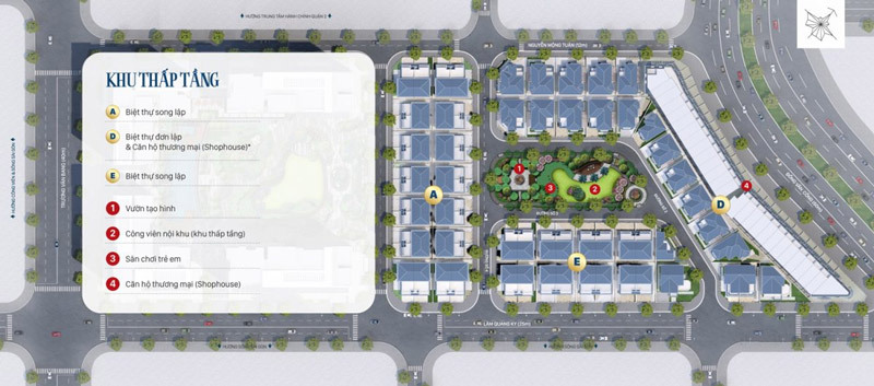Mặt bằng khu tầng thấp tại dự án Victoria Village