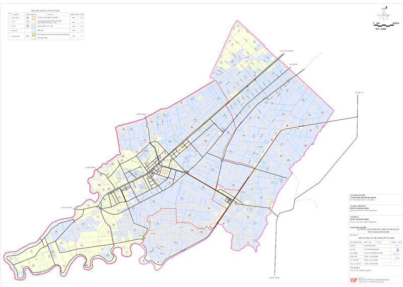 Bản đồ hiện trạng quy hoạch thành phố Vị Thanh và vùng phụ cận