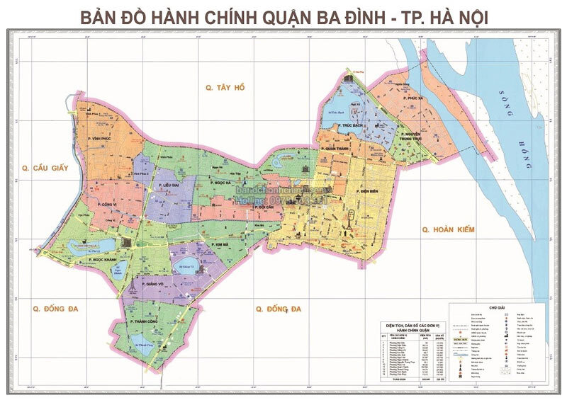 Bản đồ hành chính quận Ba Đình