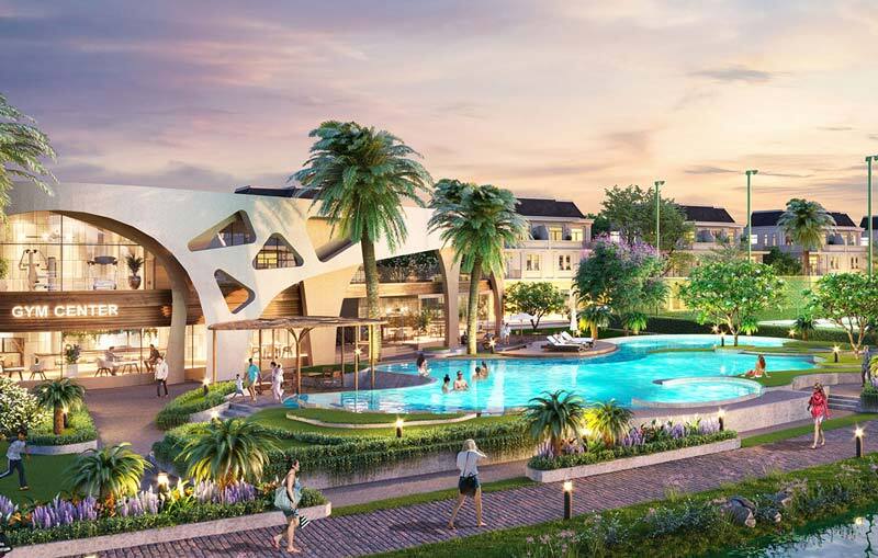 Phối cảnh tiện ích hồ bơi ngoài trời