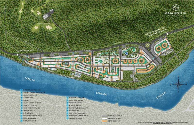 Mặt bằng tổng thể dự án Casa Del Rio Hòa Bình