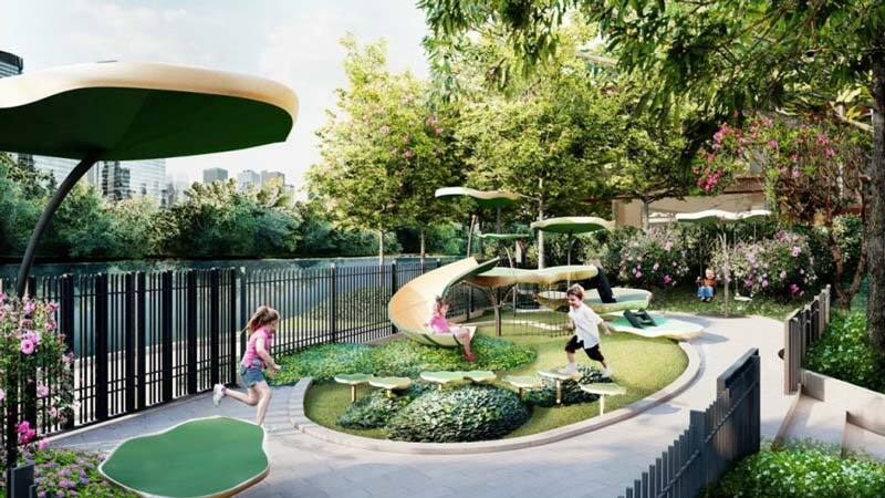 Phối cảnh khu vui chơi cho trẻ tại dự án Vivian Le Jardin